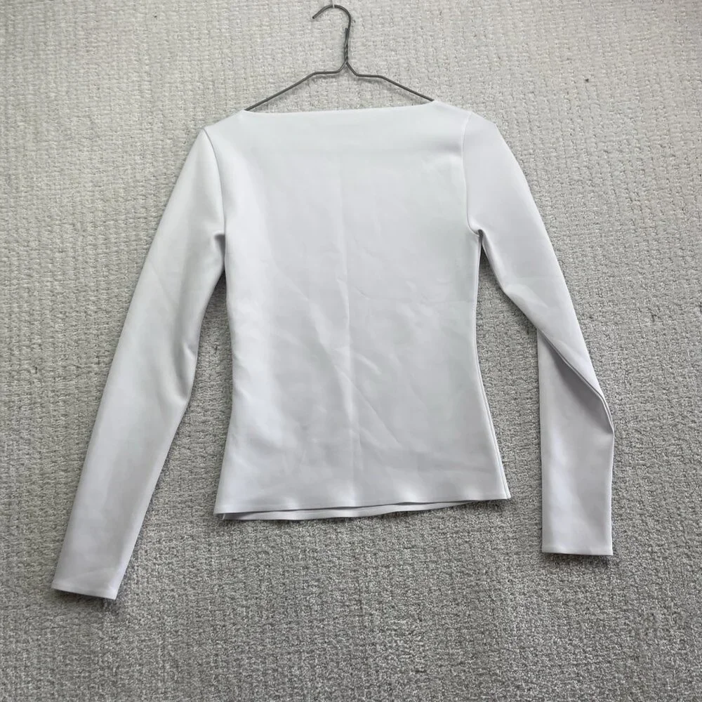 Abercrombie & Fitch Women’s Size XS Long-Sleeve Slim Strech Top White Preppy - Picture 10 of 14
